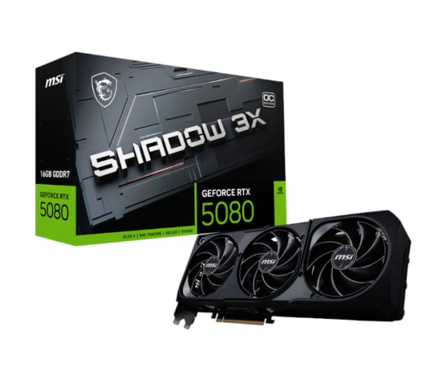 MSI GeForce RTX™ 5080 16G SHADOW 3X OC - Gaming PC Component | High Performance Hardware