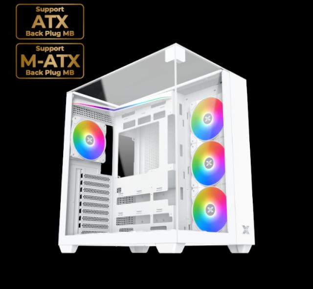 XIGMATEK Aqua V arctic Mid Tower TG ATX - Gaming PC Component | High Performance Hardware