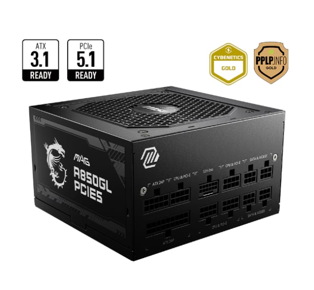 MSI A850GL 80 Plus Gold Modular - Gaming PC Component | High Performance Hardware