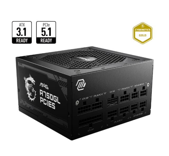 MSI A750GL 750 Watts 80+ Gold Modular - Gaming PC Component | High Performance Hardware