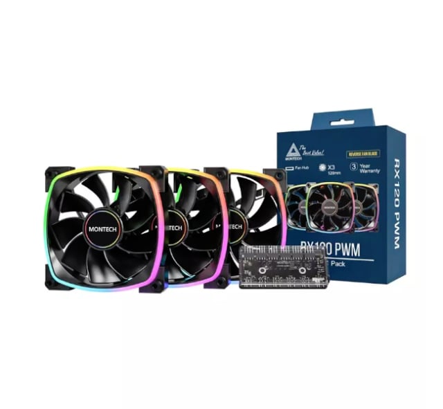 MONTECH RX120 PWM 3 in 1 Black - Gaming PC Component | High Performance Hardware