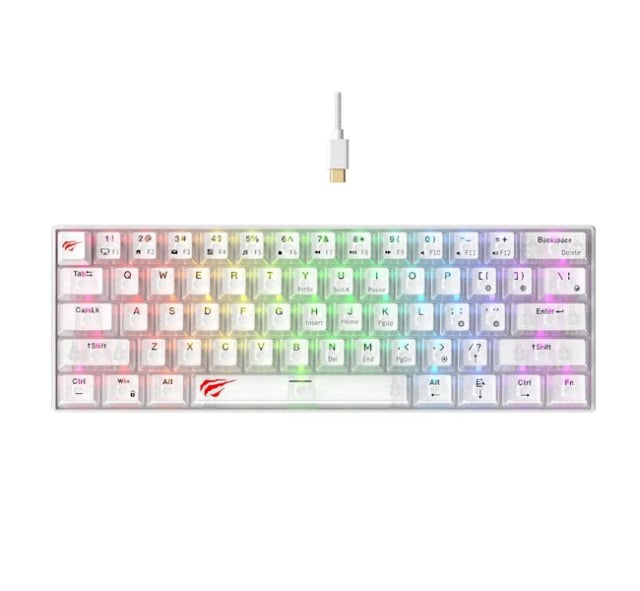 HAVIT KB903L Gaming Keyboard White Transparent - Gaming PC Component | High Performance Hardware
