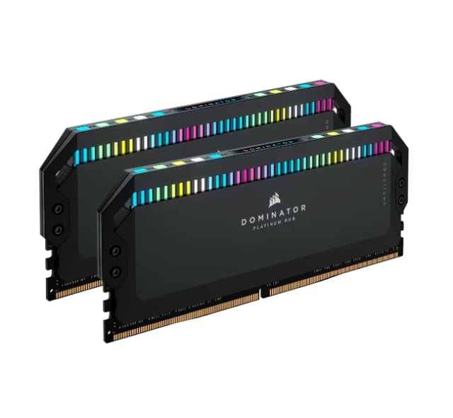 CORSAIR DOMINATOR® PLATINUM RGB 64GB (2x32GB) DDR5 DRAM 6400MT/s CL32 Memory Kit — Black - Gaming PC Component | High Performance Hardware