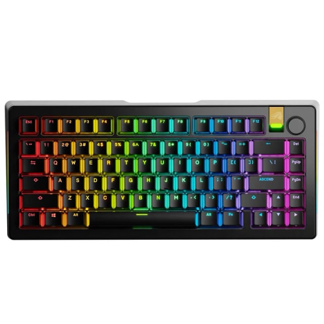 Glorious GMMK 3 PRO 75% Prebuilt Wireless Mechanical Gaming Keyboard FOX US - Black - Gaming PC Component | High Performance Hardware